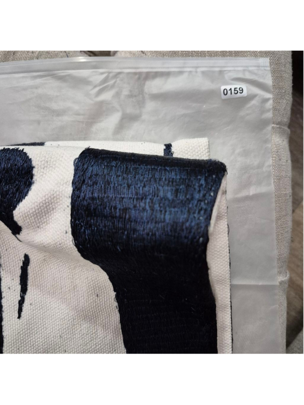 West Elm Navy & White Abstract ink Pillow Cover 20x20 - Picture 6 of 6